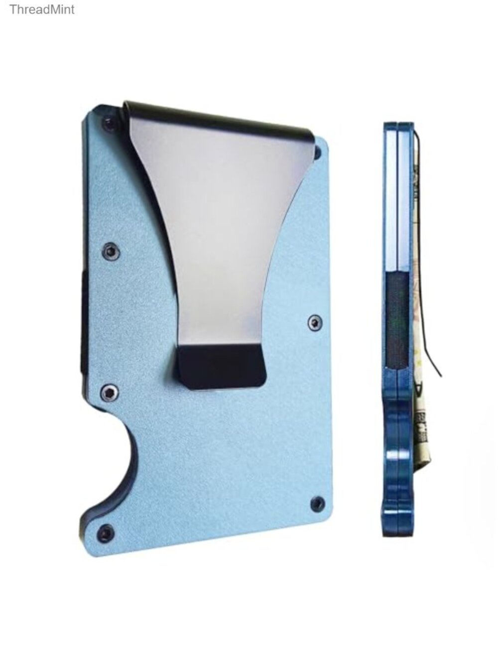 Ultra Slim RFID Blocking Metal Card Holder Wallet Money Clip for Men
